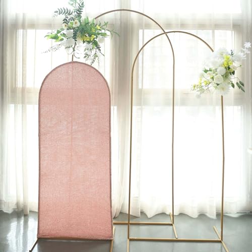 Efavormart 5ft Blush Rose Gold Chiara Arch Backdrop Cover, Metallic Double-Sided Spandex Cover for Baby Shower, Party - color: Rose Gold, size: 5 FT