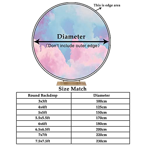 Leyiyi 5.5x5.5ft Happy Birthday Round Backdrop Cover Pink Marble Glitter Gold Princess Crown Photography Background for Baby Girl Newborn Kids Birthday Party Decoration Studio Props Photo Booth Props - size: 5.5x5.5ft-Diameter