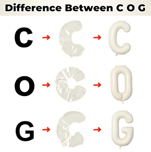 Custom 40 Inch Giant Foil Letter Balloons for Women's Birthday Party - Cream White Beige O, Helium Self Inflating Mylar Alphabet - color: Cream, size: Letter O