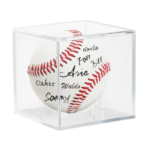 Acrylic Baseball Case for Display, UV Protected Baseball Display Cube, Autographed Baseball Clear Display Case, Baseball Display Case for Memorabilia Baseball (1 PC) - size: 1 Pc