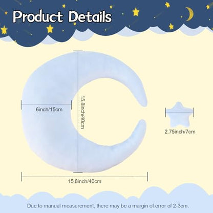 Newborn Photography Props 5Pcs Baby Moon Star Pillow Set Newborn Photography Posing Pillows Adjustable Photography Props, Blue - color: Baby Blue