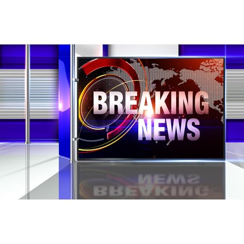 News Broadcast Hall Backdrop Studio TV Breaking News Background News Room Broadcasting Photography Background Program Record News Report Business Newsman Backdrop Kids Portrait Photo Props 5x3ft - color: Blue_Red, size: 5x3ft