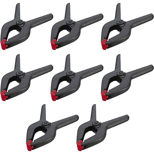 8 Pack 9 Inch Heavy Duty Plastic Nylon Spring Clamp EXTRA LARGE Clip Tips For Photography Background Plate