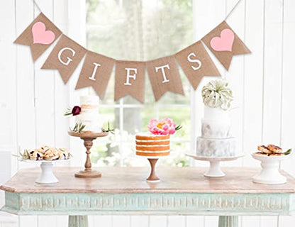 Gifts Banner for 1st Birthday - Gifts Burlap Bunting, Bridal Shower Decorations, Baby Shower Decor, Country Bridal Shower,Photo Prop