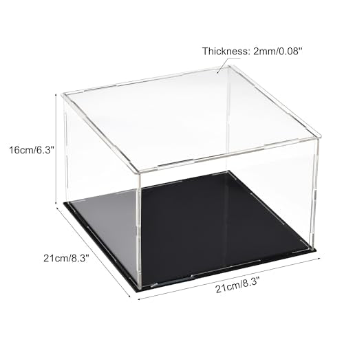 uxcell Acrylic Clear Display Case Box Dustproof Protection Showcase Cube Collectibles Show Box 7.9x7.9x5.9inch - size: 7.9x7.9x5.9 inch