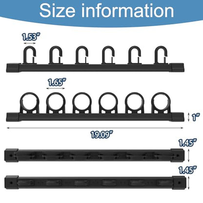 Aventik Fishing Rod Holder for Garage, Ceiling, Wall Mounted Fishing Rod Rack 6 Fishing Pole Storage Vertical/Horizontal Garage Slide Fishing Pole Rack - style: Black