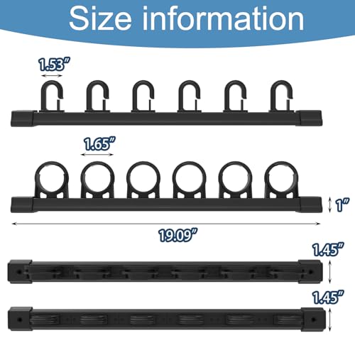 Aventik Fishing Rod Holder for Garage, Ceiling, Wall Mounted Fishing Rod Rack 6 Fishing Pole Storage Vertical/Horizontal Garage Slide Fishing Pole Rack(2 Pack) - style: 2 pack Black