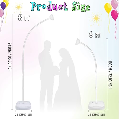 AerWo Lighted Balloon Arch Kit 8.2FT & 6FT, Free Bending Top Half Balloon Arch Stand with Base, Floor Frame for Wedding Birthday Party Baby Shower Yard Lawn Home Christmas Decorations - style: Lighted Half Balloon Arch Stand