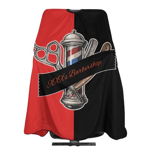 Custom Barber Cape Hairdresser Cape, Add Your Photo Text Logo Personalized Salon Cape for Men, Customized Hair Cutting Cape for Home Salon Barbershop - color: B-barber 1
