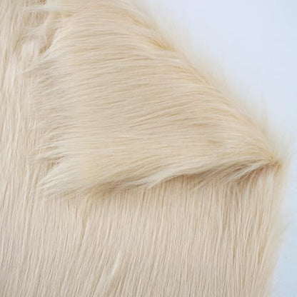 White Long Pile Faux Fur Faux Plush Muffler Scarf Dolls Jewelleries Displaying Backdrop Product Photo Backdrop, Great for Nail Art, Cushion Fluffy (Beige 0.5M) - color: Beige, size: 20''x65''
