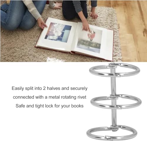 3 Ring Metal Loose Leaf Binders Stainless Steel Book Rings Photo Album Binding Spines for Notebook Travel Diary 10Pcs (25mm) - size: 25mm