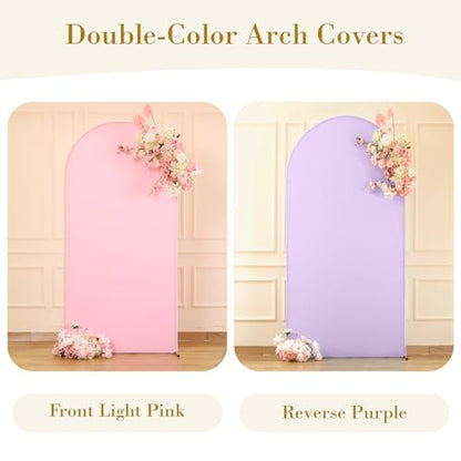 Pink and Purple Arch Cover 6ft Spandex Baby Shower Arch Backdrop Cover for Girls Birthday Party Bridal Shower Balloon Arch Stand Cover Butterfly Mermaid Theme Photo Arch Covers Stretchy Backdrop - color: Pink Purple, size: 6FT