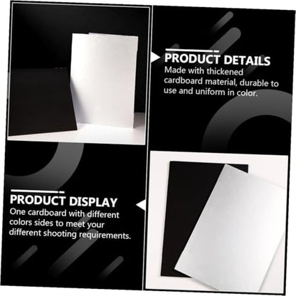 Tofficu Photography Background Board and Reflective Cardboard for Studio Photo Shooting, Thickened A4 Foldable Photo Backdrop Board with Black and White Diffuser Panels for Indoor