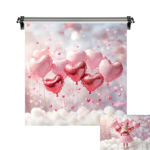 Kate 10x10ft/3x3m Valentine's Day Backdrop for Photography Pink Heart Balloons Photoshoot Background Photo Video Studio Props - size: 10x10ft