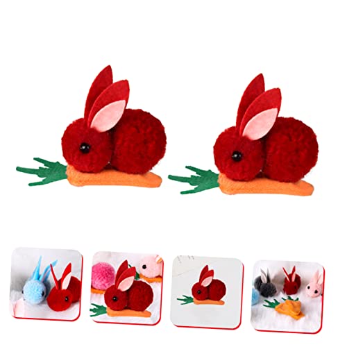 2pcs Plush Hair Clips Carrot Design for Boy Girl Cute Cartoon Hair Accessories for Girls for Easter Celebrations and Party Photo Props