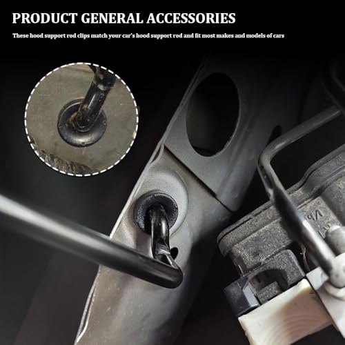 3PCS Hood Prop Rod Clip, Car Hood Support Prop Rod Holder Clips, 91503-SS0-003 Hood Rod Grommet Clamp, Vehicle Engine Hood Stay Retainer Clips Replacement for Honda Accord Odyssey