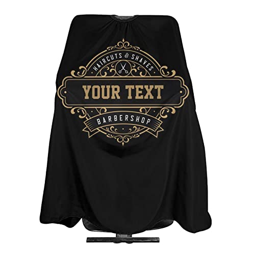 Custom Waterproof Barber Cape Hairdresser Cape, Add Your Photo Text Personalized Vintage Barber Shop Salon Salon Cape for Men, Customized Hair Cutting Cape for Home Salon Barbershop - color: Barber Shop-1