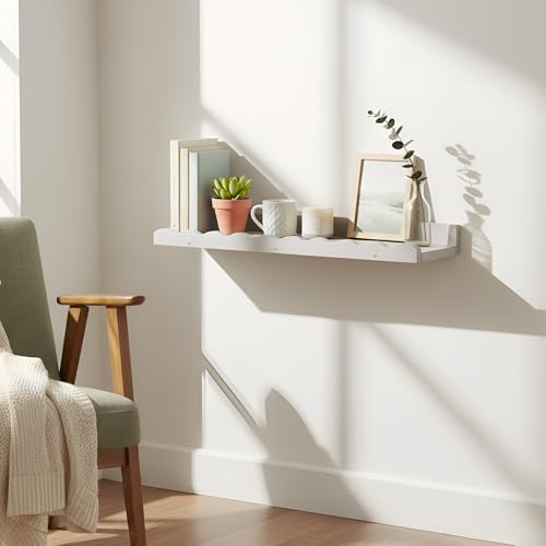 Suzile 2 Pcs Scalloped Shelves Wall Floating Shelves Set for Room, Bathroom, Bedroom, Cute Room Decor Aesthetic and Books, Toys, Photo Frames Storage(12",Gray) - color: Grey, size: 12"
