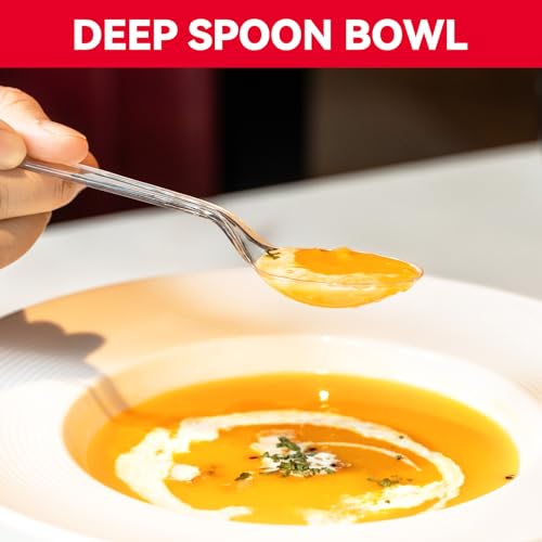 Plastic Soup Spoons, Heavy Duty Disposable Cutlery, Deepened Spoon Bowl for Hot Food, 120 Count