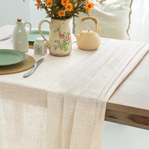 Natural Linen Textured Rectangle Tablecloth, Slubby Lightweight Table Cloth 52 x 70 Inch, Water Resistant Stain Resistant Farmhouse Burlap Table Cover for Kitchen Dining Room - color: Natural, size: 70" x 70" (Rectangular)