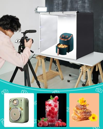 Light Box Photography, PULUZ 31'' Portable Photo Studio Light Box with 156 LED Lights ＆3 Color Backdrops Professional Photography Lighting Tent Kit for Big Product Photography Lightbox - color: 31.5x31.5x31.5in