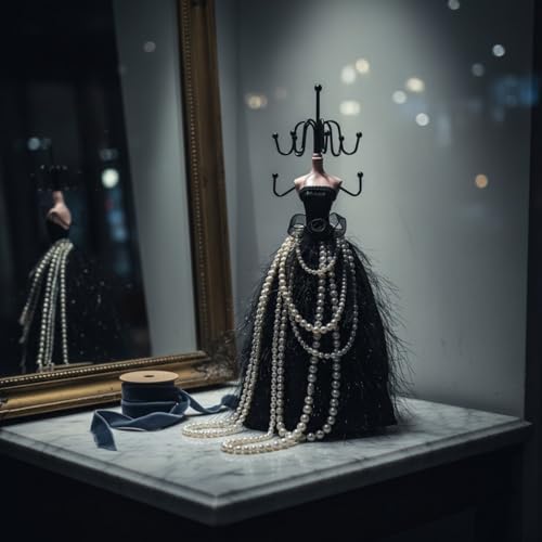 LOGOFUN Jewelry Displays Stand Elegant Lady Model Jewelry Organizer Mannequin Princess Model Skirt Rack for Hanging Earring Bracelet Rings Displaying and Storing - 10.6X3.1X2.7in
