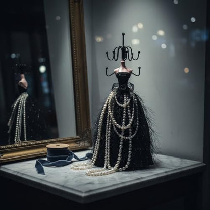 LOGOFUN Jewelry Displays Stand Elegant Lady Model Jewelry Organizer Mannequin Princess Model Skirt Rack for Hanging Earring Bracelet Rings Displaying and Storing - 10.6X3.1X2.7in