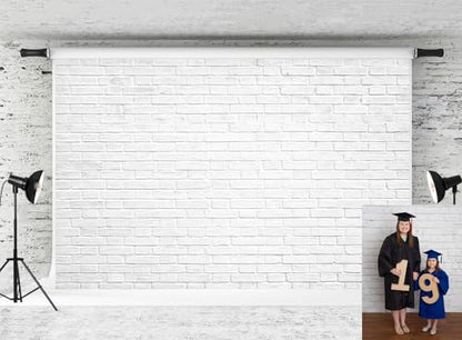 Kate 10x6.5ft White Brick Wall Photography Backdrops Portrait Photo Backgrounds Photo Studio Props - color: Brick Wall 1, size: 10x6.5ft