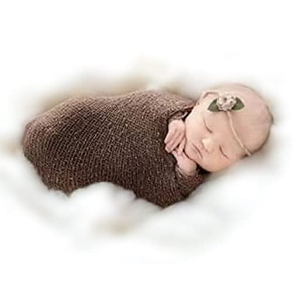 Newborn Photography Props Stretch Newborn Photography Wrap Blanket for Baby Boys Girls Posing Photo Shoot Props - color: Rostedcoffee