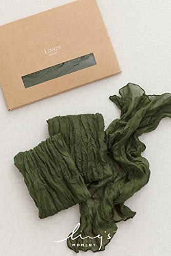 Ling's Moment Luxury Cloth Wedding Napkins - 19x19 Inch Reusable Cheesecloth Linen Napkins for Wedding Reception, Bridal Shower, Dinner Table - Washable, Durable (Set of 10), [Sage Green] - color: Grn-moss Green