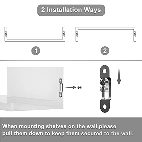 SRIWATANA Floating Shelves Wall Mounted, Solid Wood Wall Shelves, Black - color: 2.weathered Black
