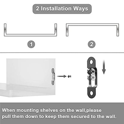 SRIWATANA Floating Shelves Wall Mounted, Solid Wood Wall Shelves, Black - color: 2.weathered Black