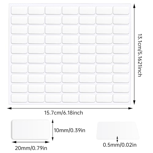 JANYUN 280 Pcs Mounting Putty, Double Sided Sticky Dots Removable Poster Putty Clear Sticky Tack for Wall Hanging Pictures Putty for Home Office Decor (20x10mm) - size: 0.79"x0.39" Square