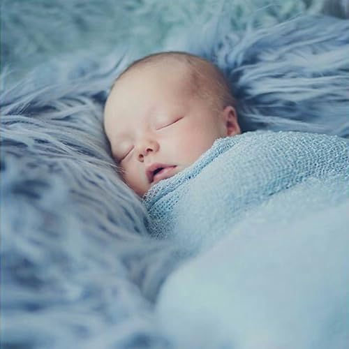 Newborn Photography Props Stretch Newborn Photography Wrap Blanket for Baby Boys Girls Posing Photo Shoot Props - color: Ocean