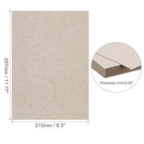PATIKIL 12x8x0.04" Chipboard Sheets, 20Pcs 40PT Thick Book Board Binders Board Sturdy Bookbinding Supplies for Book Binding Cover, Gray - color: Gray, size: 12x8x0.04"