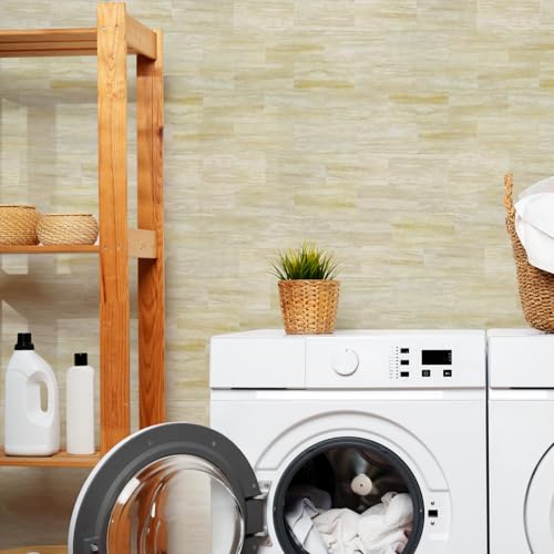 20 Sheets Polished Marble Beige PVC Subway Tiles Peel and Stick Backsplash,12''Heat Resistant Stick on Tiles for Kitchen,Waterproof Peel and Stick Wall Tiles for Bathrrom - color: Polished Marble Beige