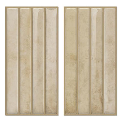 VICCI 20-Sheet Subway Tile Stickers, Warm Brown 3D Textured Marble Peel and Stick Backsplash 4.72x9.68 Inch, Waterproof No-Grout - color: Warm Brown