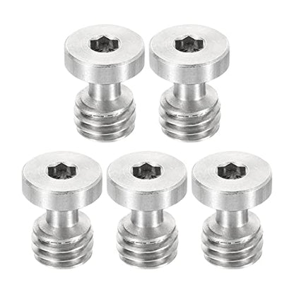 PATIKIL 3/8"-16 Thread 16mm Length Camera Quick Release Screw Tripod Screw, 5 Pack Stainless Steel Hex Slot Screws for DSLR Camera Rig Accessories, Silver - size: 16mm