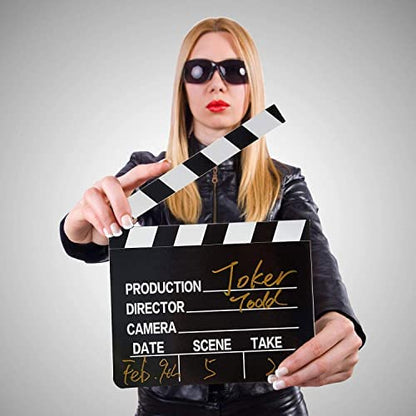 BBTO 10 Pieces Movie Film Clap Board, 7 x 8 Inch Cardboard Movie Clapboard Directors Clapper Writable Cut Action Scene Board for Movies Films Photo Props(Single-Sided Printing,Black and White) - color: Black and White, style: Single-sided Printing