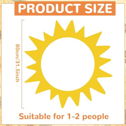 Large Sun Photo Booth Props Party Photobooth Frame Sunshine Selfie Props Decor Kit Creative Friends Picture Backdrop Accessories for Summer Pool Beach Holiday Birthday Baby Shower Parties Supplies