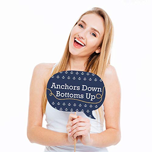 Big Dot of Happiness Funny Last Sail Before The Veil - Nautical Bridal Shower and Bachelorette Party Photo Booth Props Kit - 10 Piece - color: Last Sail