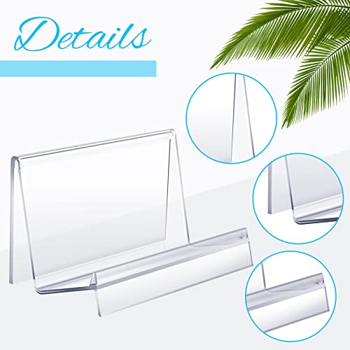 Qunclay 5 Pcs Acrylic Display Holder 5.5 x 3.3 x 3 Inches Clear Purse Stand Phone Stand Glasses Holder Card Organizer for Clutches Wallet Bag Cosmetic Store Business Display