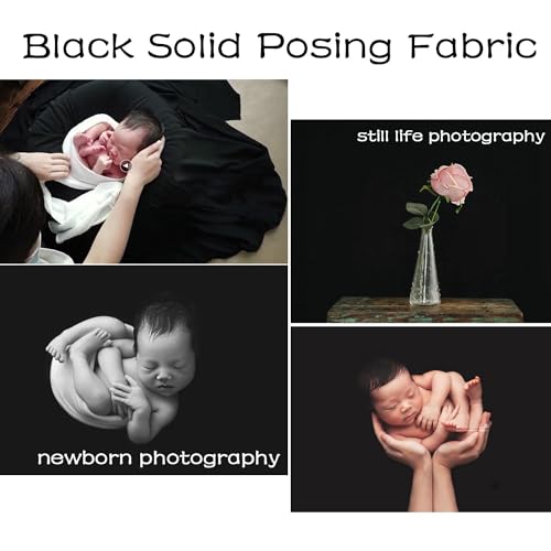 Orraphtstu Newborn Photography Posing Fabric Baby Beanbag Backdrop Props Stretch Blanket for Professional Studio Photoshoot (Black) - color: Black