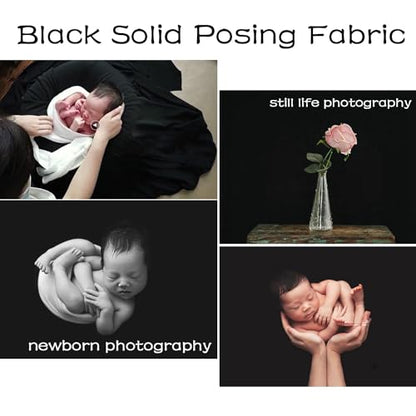 Orraphtstu Newborn Photography Posing Fabric Baby Beanbag Backdrop Props Stretch Blanket for Professional Studio Photoshoot (Black) - color: Black