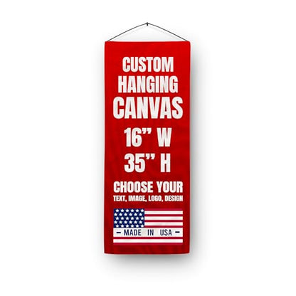 Custom Hanging Canvas Wall Art by BCB Print - Personalized Ready to Hang Picture Banner | with Your Photo | HD Print Bedroom & Living Room Wall Art | Fast Delivery | Made in USA | 16x35 inch - color: Hanging Canvas Set of 1