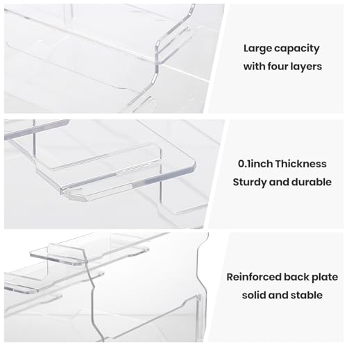 Display Risers, 4 Tier Perfume Organizer Stand，Clear Cupcake Stand Holder，Display Risers for Figures,Cake Shelves Retail (6.5inch-4 pack) - size: 6.5inch-4 Pack