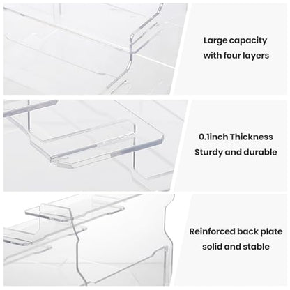 Display Risers, 4 Tier Perfume Organizer Stand，Clear Cupcake Stand Holder，Display Risers for Figures,Cake Shelves Retail (6.5inch-4 pack) - size: 6.5inch-4 Pack