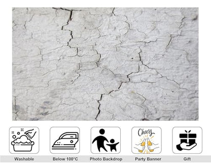 8x6ft Cracked Texture Backdrop Aged Surface with Fine Lines Photography Background for Party Rustic Themed Event Art Decorations Tapestry Photo Booth Props - size: 8x6ft
