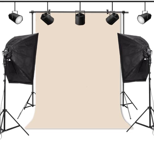 Beige Backdrop Background for Photography Photo Booth Backdrop for Photoshoot Background Screen Video Recording Parties Curtain 8x10FT - color: Beige, size: 8x10ft