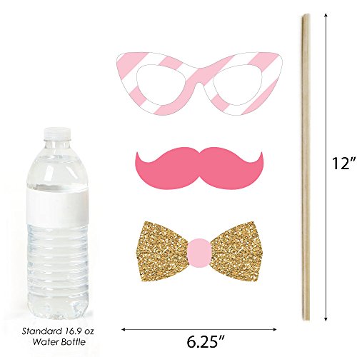 Big Dot of Happiness Little Princess Crown - Pink and Gold Princess Baby Shower or Birthday Party Photo Booth Props Kit - 20 Count